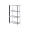 Homeroots 44" Antiqued White And Black Distressed Metal and Wood Four Tier Etagere Bookcase 486301 - alternate 1