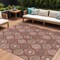Homeroots 9' X 12' Orange Beige And Gray Floral Medallion Washable Indoor Outdoor Area Rug 614627 - alternate 1