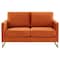 Leisuremod Lincoln Upholstered Velvet Loveseat with Gold Frame, Orange Marmalade LA55OR - alternate 7