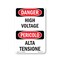 Signmission Safety Sign, OSHA Danger, 24" Height, Aluminum, High Voltage Bilingual, 1824-VI-1327 OS-DS-A-1824-VI-1327 - alternate 1