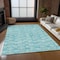 Homeroots 8' X 10' Teal Blue And Ivory Geometric Washable Indoor Outdoor Area Rug 583393 - alternate 9