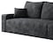 Homeroots 140" Black Corduroy Modular Compression Foam Sofa With Toss Pillows 712975 - alternate 5