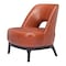 Homeroots 26" Brown And Black Faux Leather And Faux Leather Lounge Chair 556459 - alternate 9