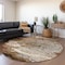 Homeroots 8' Beige Ivory And Black Round Abstract Washable Indoor Outdoor Area Rug 643531 - alternate 5