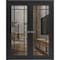 Sartodoors Solid French Double Doors Clear Glass, Lucia 2266 Matte Black and Aluminum Strips, Wood Solid Pane LUCIA2266DD-BLK-36 x 96 (2* 18x96)-Butterfly - alternate 1
