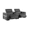 Homeroots 86in Dark Gray and Black Italian Leather Power Reclining Loveseat With Storage 720529 - alternate 10
