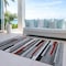 Homeroots 10' X 14' Gray Black And Red Striped Washable Indoor Outdoor Area Rug 613277 - alternate 9