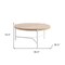 Homeroots 37" Natural And White Metal Round Coffee Table 529099 - alternate 5
