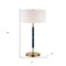 Homeroots 25" Blue and Gold Metal Two Light Table Lamp With White Drum Shade 524308 - alternate 8