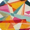 Homeroots 8' Ivory Orange And Burgundy Round Geometric Washable Indoor Outdoor Area Rug 616696 - alternate 8