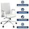 Leisuremod Aleen Office Chair in Upholstered Leather and Iron Frame with Swivel and Tilt, White AO19WL - alternate 9