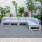 Leisuremod Chelsea 6-Piece Patio Sectional Weathered Grey Aluminum With Cushions, Light Grey CSWGR-6LGR - alternate 10