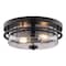 Vaxcel Grace 2-Light Flush Mount Ceiling Light, Matte Black, Clear Glass, 14.75-In. C0378 - alternate 1