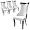 Leisuremod Novara Collection Modern Wooden Dining Chair in Off White Velvet, 4PK NC20CRF4 - alternate 1
