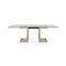 Homeroots 87" Clear And Gold Glass And Stainless Steel Double Pedestal Base Dining Table 370725 - alternate 1