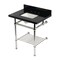 Kingston Brass 30-Inch Black Granite Console Sink with Brass Legs and Shelf, 8-Inch, 3-Hole KVPK30KBSQB6 - alternate 1