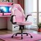 Yssoa Ergonomic Gaming Desk Chair - Adjustable PU Leather Swivel Racing Chair with Flip-up Armrests for H 3A88FNCHARGAMEPNK - alternate 7