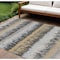 Homeroots 10' X 14' Gray Brown And Beige Striped Washable Indoor Outdoor Area Rug 598357 - alternate 1