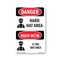 Signmission OSHA Danger Sign, Hard Hat Area Bilingual, 5in X 3.5in Decal, 3.5" W, 5" H, Hard Hat Area Bilingual OS-DS-D-35-VV-1292 - alternate 1