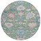 Homeroots 8' Sage Ivory And Pink Round Floral Washable Indoor Outdoor Area Rug 605333 - alternate 9
