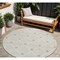 Homeroots 8' Beige And Ivory Round Geometric Washable Indoor Outdoor Area Rug 594679 - alternate 1