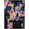 Homeroots 3' X 5' Black Blue And Pink Abstract Washable Indoor Outdoor Area Rug 599538 - alternate 6