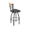 Holland Bar Stool Co Eleanor 30in Swivel Bar Stool with Pewter Finish, Medium Back and Canter Storm Seat 880 - alternate 1