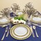 Smarty Had A Party White w/Black and Gold Royal Rim Plastic Dinnerware Set (120 Dinner Plates+120 Salad Plates), 240PK 970BGVP-CASE - alternate 11