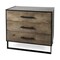 Homeroots 20in Brown and Black Distressed Accent Cabinet With Three Drawers 391997 - alternate 1