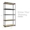 Space Solutions 1000 Riveted Steel Shelving 5-Shelf Unit, 12D x 30W x 60H, Black 22541 - alternate 12