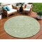 Homeroots 8' Artichoke Green And Ivory Round Damask Washable Indoor Outdoor Area Rug 603493 - alternate 1