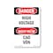 Signmission Safety Sign, OSHA Danger, 14" Height, Rigid Plastic, High Voltage Bilingual OS-DS-P-1014-VV-1327 - alternate 1