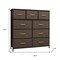 Homeroots 39" Brown Steel and Fabric Nine Drawer Triple Dresser 484699 - alternate 5
