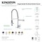 Kingston Brass Single-Handle Deck-Mount Pre-Rinse Kitchen Faucet with Pot Filler, Matte Black/Brushed Brass LS850CTLMBBB - alternate 2