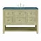 James Martin Vanities Breckenridge 48'' S Vanity, Whitewashed Oak w/ Parisien Bleu Silestone Top w/ Wireless Charger 330-V48-WWO-FPBL - alternate 1
