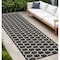 Homeroots 8' Black And Ivory Geometric Indoor Outdoor Runner Rug 564049 - alternate 9