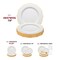 Smarty Had A Party 7.5" White with Gold Rim Round Blossom Disposable Plastic Appetizer/Salad Plates (120 Plates), 120PK 4847WHG-CASE - alternate 10