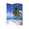 Homeroots 72" Blue And Green Canvas Folding Three Panel Screen Room Divider 274857 - alternate 6