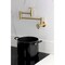 Kingston Brass Wall Mount Pot Filler Faucet with Knurled Handle, Brushed Brass KS8107RKZ - alternate 5