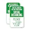 Signmission Due To We Are Practicing Social Distancing Customers In, 18'' X 24'', Heavy Gauge Aluminum, 2PK A-1824-2PACK-25451 - alternate 1