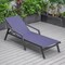 Leisuremod Marlin Patio Chaise Lounge Chair with Armrests in Black Aluminum Frame, Navy Blue MLABL-77NBU - alternate 9