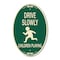 Signmission Drive Slowly Children Playing Green & Tan, 12 Inch X 18 Inch Designer, Heavy Gauge Aluminum A-OV-G-1218-9851 - alternate 1