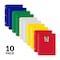 C-Line Products 8-1/2" x 11" Assorted Two-Pocket Heavyweight 3-Hole Punched Poly Portfolio Folder, 10/PK 32930 - alternate 1