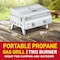 Lifemaster Portable Tabletop Gas Grill, Stainless Steel, 2 Burners, 20,000 BTU, Folding Legs, Windproof Lid LMGR02 - alternate 5