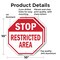 Signmission Stop Restricted Area, 10 inch X 10 inch, Aluminum Metal Signs, 2PK OC-A-2PACK-10-177 - alternate 6