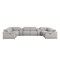 Homeroots Ash Gray Leather Power Reclining U Shaped Eight Piece Corner Sectional With Console 643928 - alternate 1