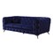 Homeroots 90" Blue Velvet Chesterfield Sofa With Silver Legs 491005 - alternate 6