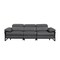 Homeroots 103" Dark Gray Top Grain Leather Reclining Metal USB Sofa 720324 - alternate 10
