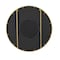 Homeroots 32" Black And Gold Round Wood And Metal Framed Accent Mirror 485111 - alternate 6