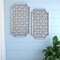 Homeroots Set of Two Gray Geometric Lattice Wood Hanging Dimensional Sculptures, 2PK 516352 - alternate 2